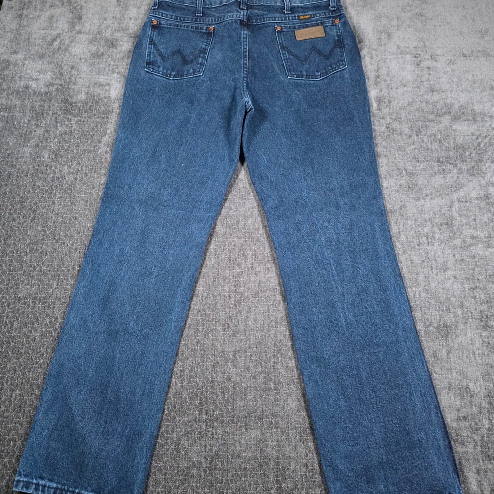 Wrangler Cowboy Cut Regular Fit Jeans Dark Wash Blue Denim Mens 36x32 Western